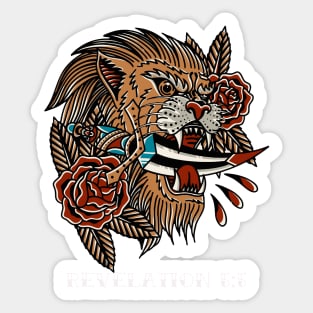 Lion Bible Verse Tattoo Flash Sticker